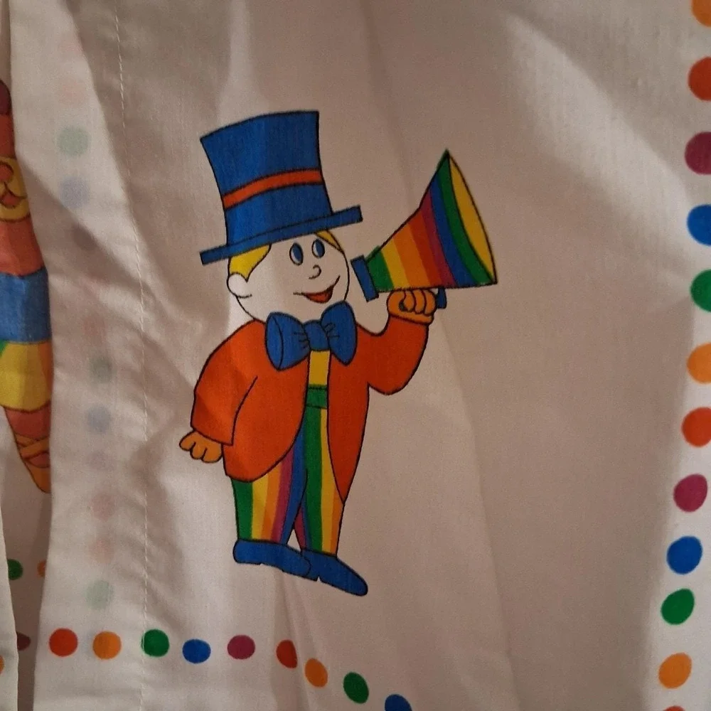 Vintage 80s Rainbow Circus Clown Diaper‎ Stacker AOP EUC